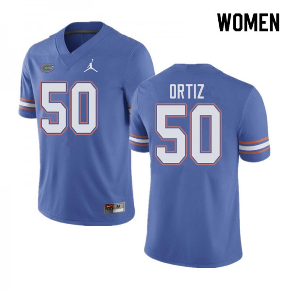 Jordan Brand Women #50 Marco Ortiz Florida Gators College Football Jerseys Blue